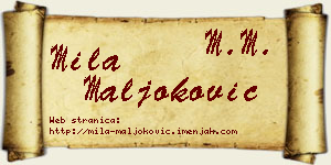 Mila Maljoković vizit kartica